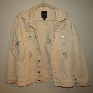 Forever 21 Distressed Yellow Jean Jacket